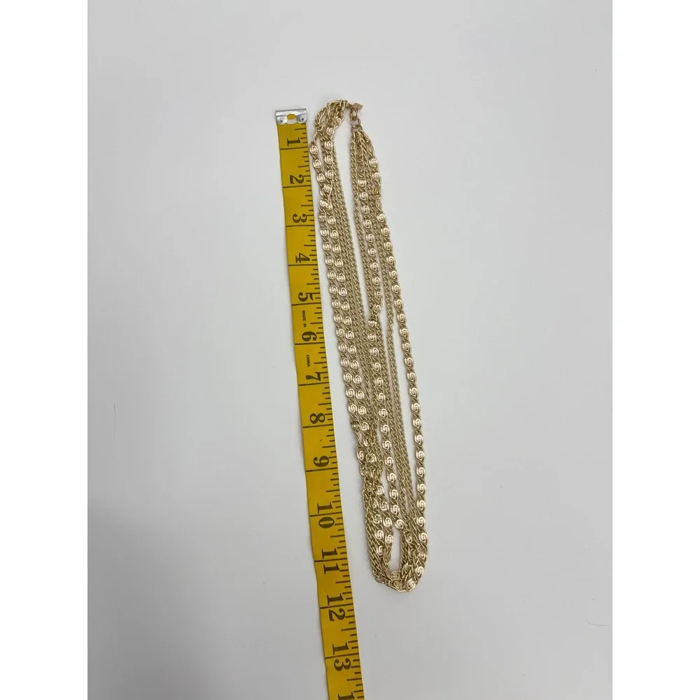B9 Vintage Sarah Coventry Curb Link‎ Chain Necklace Layered Signed Multi Strand